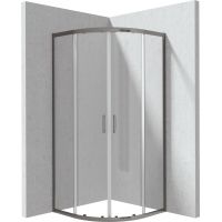 Deante Funkia Evo kabina prysznicowa 90x90 cm półokrągła titanium/szkło przezroczyste KYP_D099P