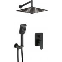 Deante Arnika zestaw prysznicowy podtynkowy z deszczownicą czarny NAC_N9LP