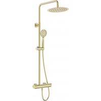 Deante Arnika zestaw prysznicowy ścienny z deszczownicą złoty szczotkowany NACR1QK