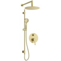 Deante Arnika zestaw prysznicowy podtynkowy z deszczownicą złoty NAC_R6QP