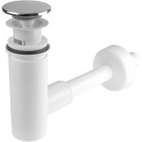 Deante Click-Clack korek do umywalki click-clack z przelewem i syfonem chrom/biały NHC010C