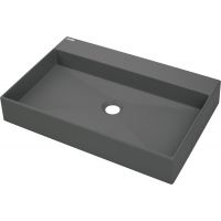 Deante Correo umywalka 60x40 cm prostokątna nablatowa antracyt CQR_TU6S