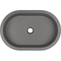Deante Silia umywalka 58x39 cm owalna podblatowa antracyt CQS_TU6U