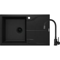 Deante Andante zlewozmywak z baterią czarny/czarny ZQNNN113