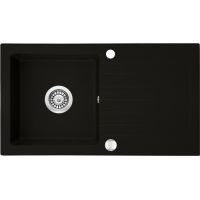Deante Zorba zlewozmywak granitowy 76x44 cm czarny mat ZQZN113