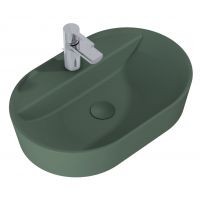 Elita Babette umywalka 62x41,2 cm owalna nablatowa zielona 146043