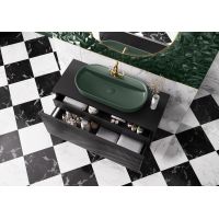 Elita Babette umywalka 81,5x41,5 cm owalna nablatowa forest green matt RE040820017010