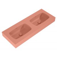 Elita Dimple umywalka 121x46 cm prostokątna ścienna-podwójna terra pink matt RE041200026600