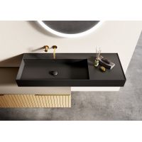 Elita Level umywalka 120,5x45,5 cm prostokątna ścienna lewa black matt RE041461197160
