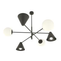Emibig Hermes lampa podsufitowa 6x10 W czarna 13476