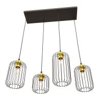 Emibig Vander lampa wisząca 4x15 W czarna-złota 13644