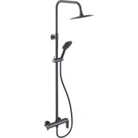 Excellent Clever 2.0 zestaw prysznicowy ścienny z deszczownicą grafitowy AREX.4181AB