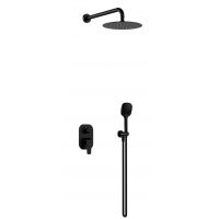 Excellent Clever 2.0 zestaw prysznicowy podtynkowy z deszczownicą czarny AREX.SET4145BS