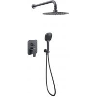 Excellent Clever 2.0 zestaw prysznicowy podtynkowy z deszczownicą grafitowy AREX.SET.4147AB
