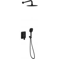 Excellent Clever 2.0 zestaw prysznicowy podtynkowy z deszczownicą czarny AREX.SET.4147BS
