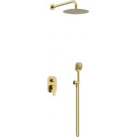 Excellent Clever 2.0 zestaw prysznicowy podtynkowy z deszczownicą złoty AREX.SET.4147GB