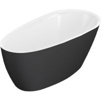 Excellent Olia 2.0 wanna wolnostojąca 160x75 cm owalna biały połysk/czarny mat WAEX.OLI2.16WHBLM