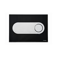 Schwab Circle przycisk spłukujący do WC szkło czarne/metal 256719