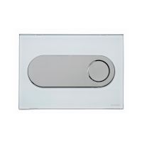 Schwab Circle przycisk spłukujący do WC szkło białe/metal 256720