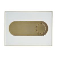 Schwab Circle przycisk spłukujący do WC szkło białe/metal złoty 675040