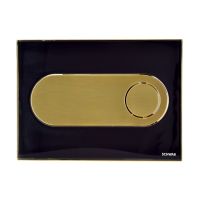 Schwab Circle przycisk spłukujący do WC szkło czarne/metal złoty 675041