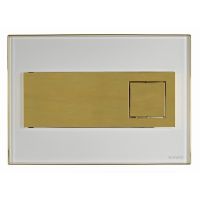Schwab Caro przycisk spłukujący do WC szkło białe/metal złoty 675042