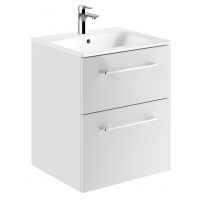 Geberit Selnova Square umywalka z szafką 55 cm zestaw meblowy biały połysk 501.232.00.1