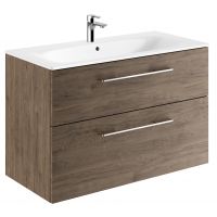 Geberit Selnova Square umywalka z szafką 100 cm zestaw meblowy biały/orzech włoski 501.246.00.1