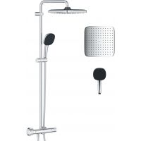 Grohe Vitalio Comfort zestaw prysznicowy ścienny termostatyczny z deszczownicą StarLight Chrome 26696001