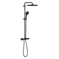 Grohe Vitalio Comfort 250 zestaw prysznicowy ścienny termostatyczny z deszczownicą czarny mat 266962431