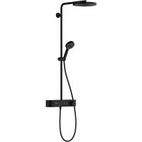 Hansgrohe Pulsify S ShowerTablet Select zestaw prysznicowy ścienny termostatyczny z deszczownicą czarny mat 24220670