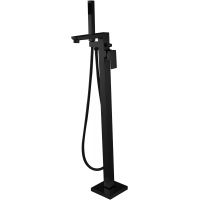 Invena Paros bateria wannowo-prysznicowa wolnostojąca czarny mat BW-09-W04