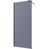 Invena ścianka prysznicowa walk-in 110 cm czarny półmat/szkło grafitowe AK-32-113