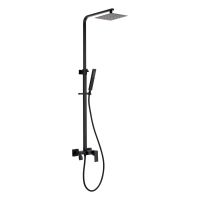 Invena Paros zestaw wannowo-prysznicowy ścienny z deszczownicą czarny AU-33-B04
