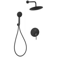 Invena Dafni Black zestaw prysznicowy podtynkowy z deszczownicą czarny BS-88-014