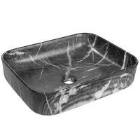 Invena Florina umywalka 51x40 cm prostokątna nablatowa grafit mat marmur CE40723