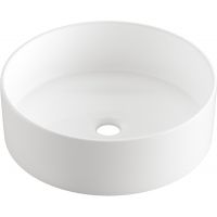Invena Limnos umywalka 36 cm nablatowa okrągła biała CE-59-001-W