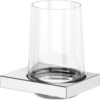 Keuco Edition 11 kubek do mycia zębów z uchwytem szkło/nikiel szczotkowany 11150059000
