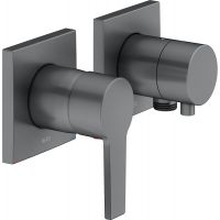 Keuco Edition 11 bateria prysznicowa podtynkowa chrom-czarny szczotkowany 51151131122