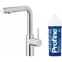 KFA Armatura Duero Pure Basic bateria kuchenna stojąca z filtrem Blue z wyciąganą wylewką inox 6623-113-22