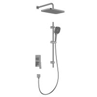 KFA Armatura Malaga zestaw prysznicowy podtynkowy z deszczownicą gun metal grey 4529-301-61