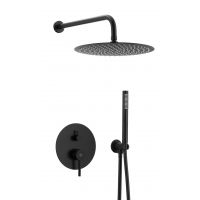KFA Armatura Moza Black zestaw prysznicowy podtynkowy z deszczownicą czarny mat 5039-501-81