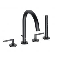 Kludi Nova Fonte bateria wannowo-prysznicowa 4-otworowa czarny mat 204253915