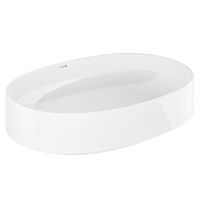 Kludi Resa O umywalka z korkiem 60x40 cm owalna nablatowa biała 58CW2043