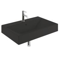 Kludi Resa umywalka z korkiem 81x50 cm prostokątna meblowa-nablatowa czarny mat 559WW8139