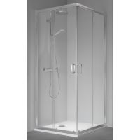 Kermi Stina kabina prysznicowa 80 cm kwadratowa srebrny połysk/szkło przezroczyste STED408019VPK
