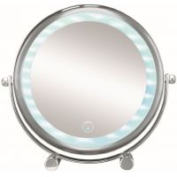 Kleine Wolke LED Mirror lusterko kosmetyczne 15x15 cm okrągłe z oświetleniem chrom 5886124886