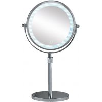 Kleine Wolke LED Mirror lusterko kosmetyczne 20,5x37 cm okrągłe z oświetleniem srebrny 8507124886