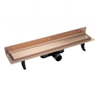 Laveo Basso odpływ liniowy 60 cm przyścienny ruszt odwracalny różowe złoto COB861D