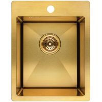 Laveo Marmara zlewozmywak stalowy 48x37.5 cm wpuszczany złoty SAMG10A